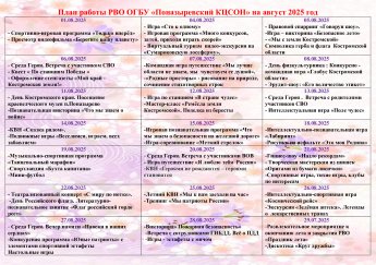 План РВО на август