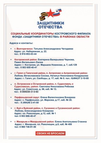 Социальные координаторы Отделения костромского филиала фонда «Защитники Отечества»