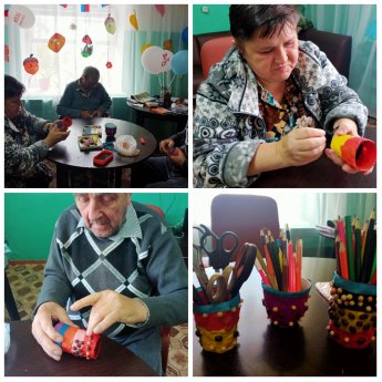 Карандашница из пластилина
